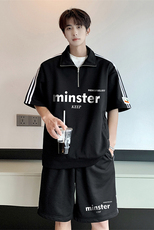 现货不缺货夏季休闲运动套装百搭撞色套装1209-1-TZ13-P65，男装休闲套装，星座1209-1