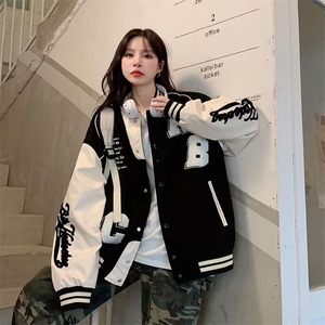 外套少女新款初中高中学生上衣青少年美式复古休闲棒球服图片