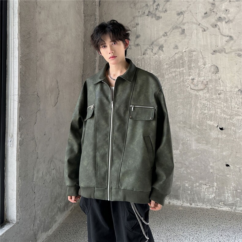 25春款美式机车男款潮牌外套高街潮流痞帅夹克868p98，男装夹克，电商A458A