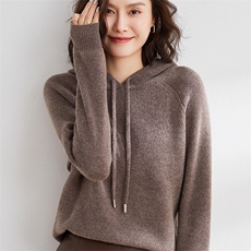 女套头连帽卫衣2024年秋冬新款修身显瘦长袖短款打底衫，女装卫衣/绒衫，皓宇羊绒