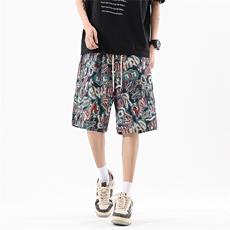 短裤男夏季美式复古拼接五分裤潮牌宽松大码XZ102B-1DK2589P25，男装牛仔裤，星座102B-1