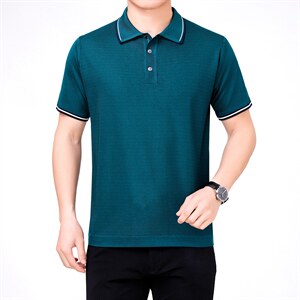 2023夏装新款短袖t恤中年冰丝polo衫男士夏季宽松免烫男装上衣服图片