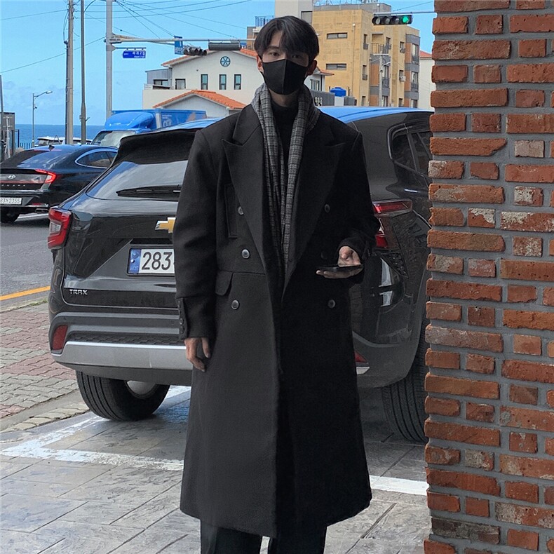 毛呢大衣男中长款宽松过膝呢子风衣外套DY13-P128控168，男装风衣，星座403（原603-1）