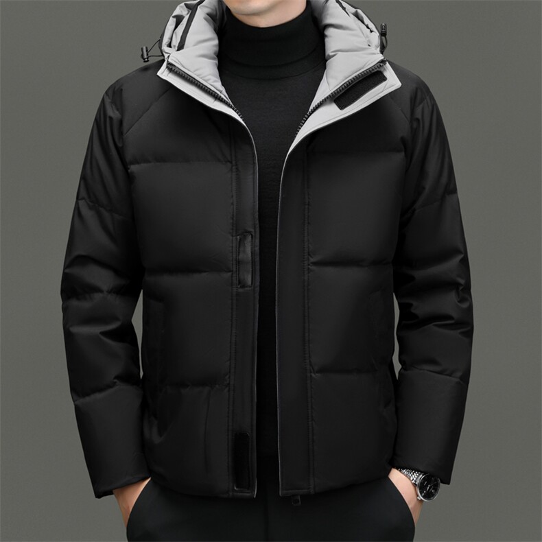 冬季男士鸭绒羽绒服时尚面包服保暖加绒男品质潮服可脱卸帽外套,男装羽绒服,钱塘6003（原4033）