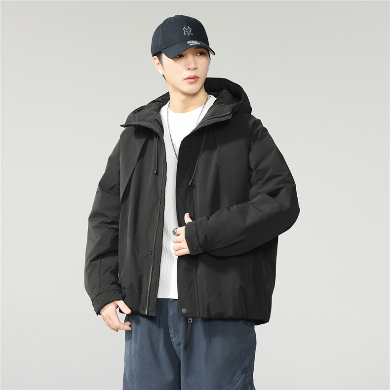 2025冬季新款休闲男士 连帽加棉加厚透气棉服夹克W0083图片