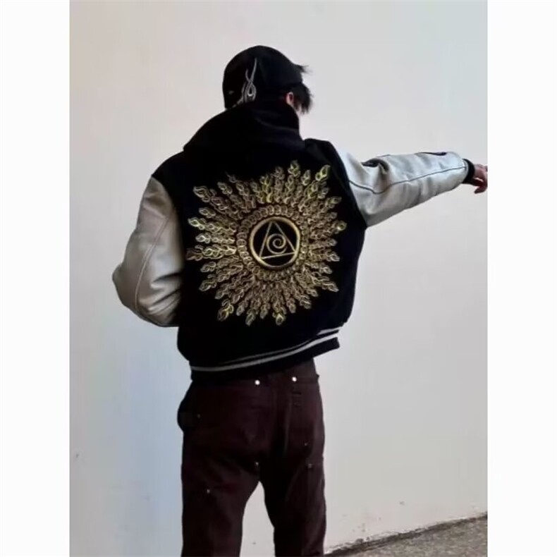 网络图现货美式复古高街宽松光明之眼刺绣棒球服夹克JW1033-P70,男装夹克,星座715-7
