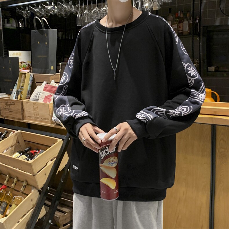 卫衣潮牌ins腰果花拼接外套港风潮流宽松炸街盐系上衣 W1369-P32图片