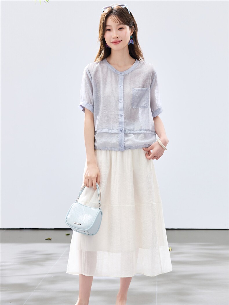 现货2026夏装新款两件套衬衣套装,女装套装/套裙,木子恋