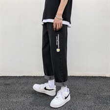 牛仔裤男韩版潮流宽松百搭直筒裤小雏菊港风痞帅裤子潮牌N963-P33，男装牛仔裤，星座1008-1
