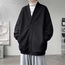 M~8XL大码重磅开衫卫衣秋冬加绒加厚保暖V领外套KS2101/P60加绒80，男装卫衣，电商B238