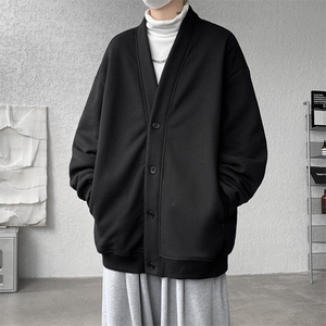 M~8XL大码重磅开衫卫衣秋冬加绒加厚保暖V领外套KS2101/P60加绒80图片