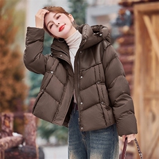 现货，短款皮毛一体羽绒服2024年冬季新款白鸭绒外套，女装羽绒服，米雪儿