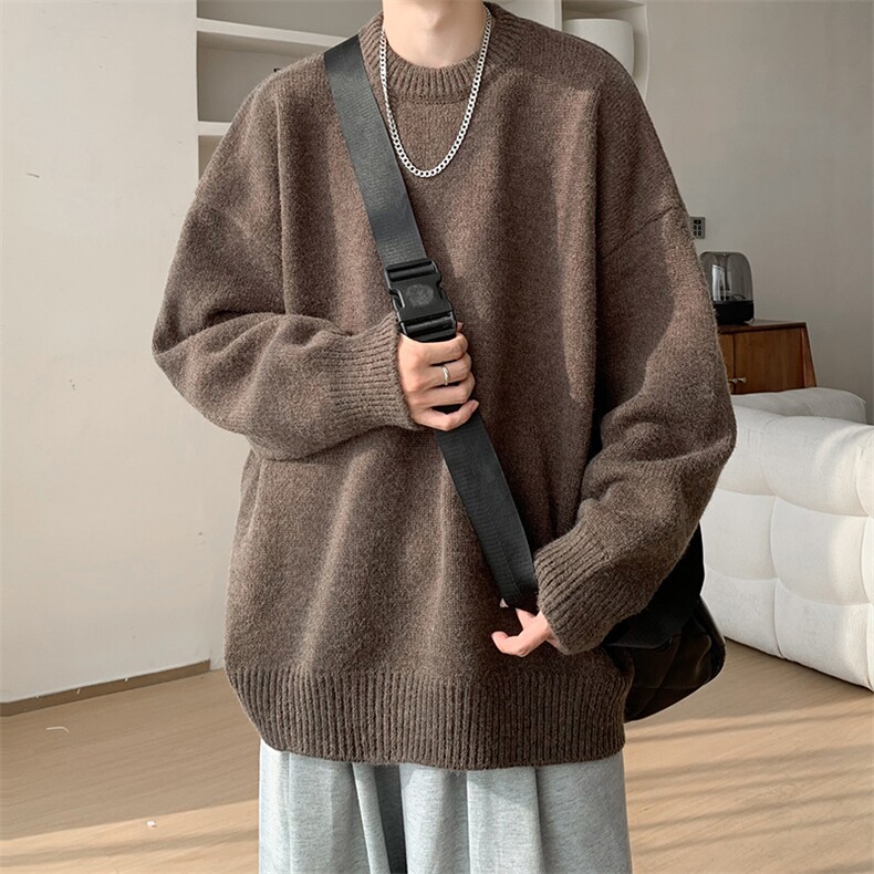 品质情侣针织圆领纯色毛衣男A367M2405P55,男装针织衫/毛衣,电商A367