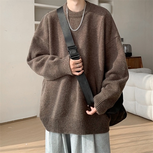 品质情侣针织圆领纯色毛衣男A367 M2405 P55图片