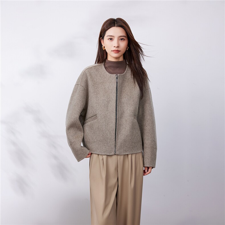 2025年秋季新款百搭拉链开衫，女装羊毛衫，泰公羊绒