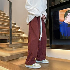 2023春男宽松直筒阔腿裤港风灯笼长裤灯芯绒裤子K266*P45控68，男装休闲裤，星座227-2