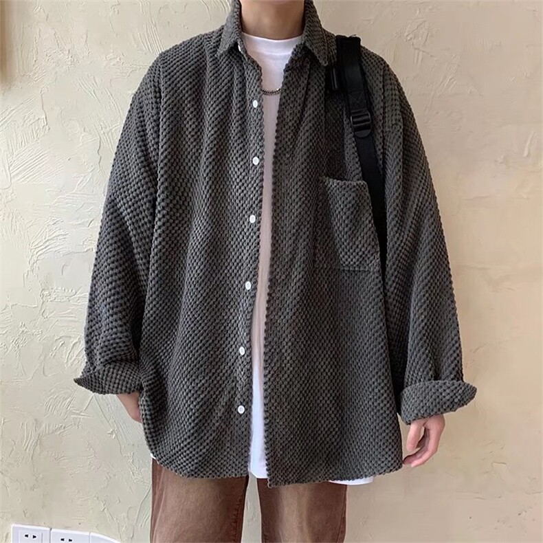 长袖衬衫男菠萝纹格子外套夹克衬衫C78P45,男装衬衫,星座1116-2