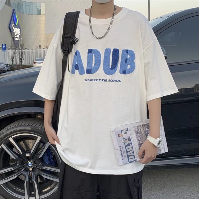 男圆领毛巾绣T恤宽松短袖TX01P23,男装T恤,星座1116-2
