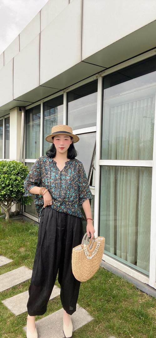 纯苎连衣裙小衫裤子裙子衬衣 时尚风 风淑女风休闲风，女装连衣裙，川哲