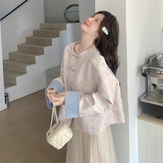秋款现货！粉色印花外套B208-9016-P155K218，女装短外套，浙宝208