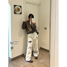 【有货】S6007ZZ-特45白色美式刺绣牛仔裤痞帅高级感裤子，男装牛仔裤，星座1007（原301D）