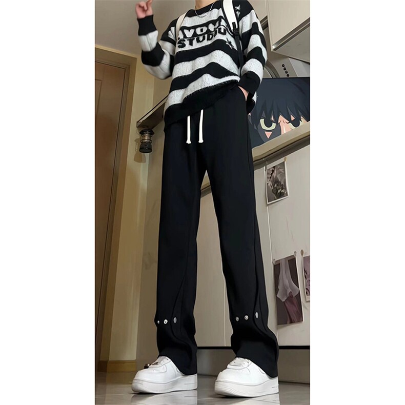 秋冬美式高街vibe运动加绒休闲卫裤货号K2485特P4578加绒P60,男装休闲裤,电商A063