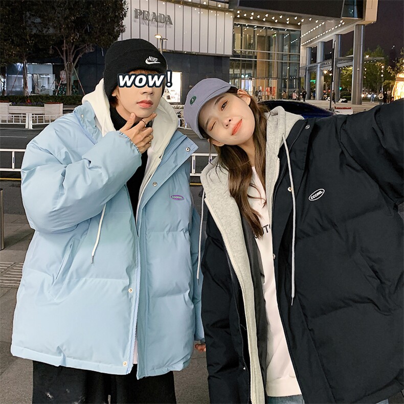 情侣装棉衣加厚连帽假两件拼接棉服棉袄A071-Y280-P120,男装棉衣,电商A071