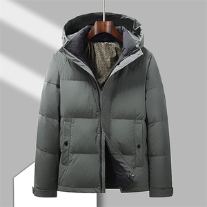 男短款羽绒服冬季保暖爸爸中老年冬装时尚连帽外套HO23127-P255图片