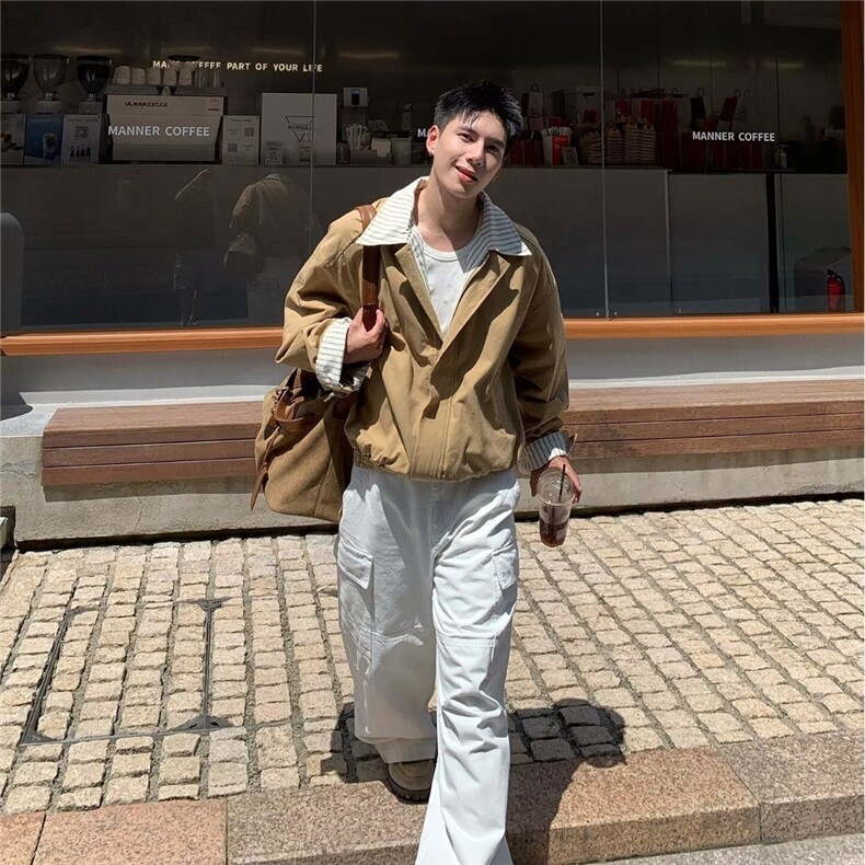 夹克外套男士秋冬季翻领宽松休闲高级感外套上衣1008-LHJ1155-p75,男装夹克,星座1008