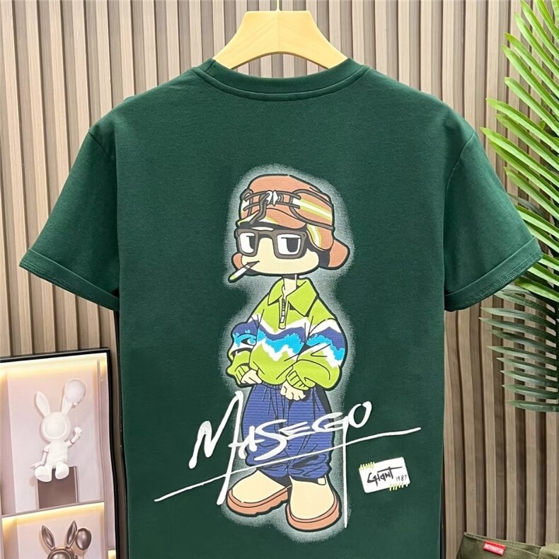 新款美式潮牌字母印花短袖T恤男款夏季ins潮牌宽松休闲上衣,男装T恤,星座1013