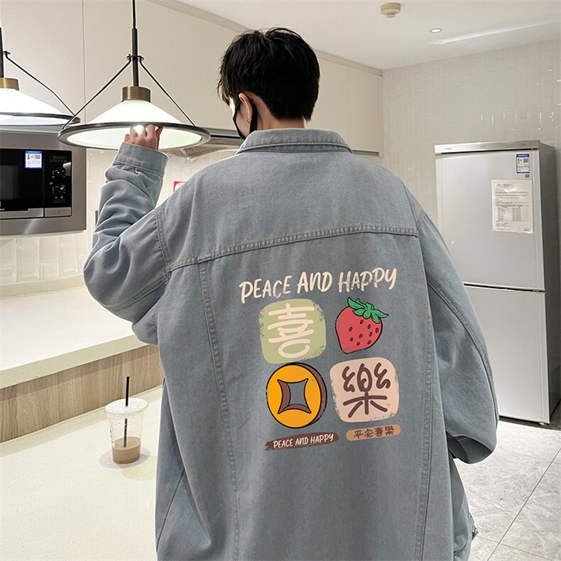 牛仔夹克男大码牛仔外套男茄克NJ77322-P60加绒款-P75,男装夹克,电商A040