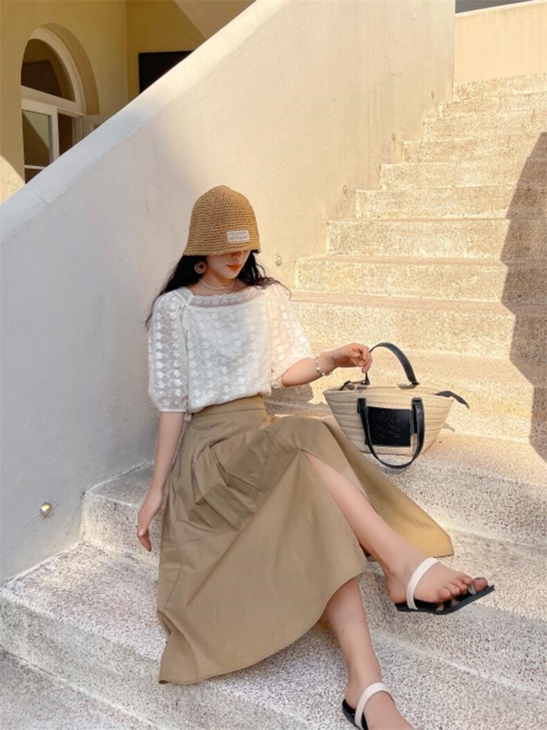 清新上衣?布半裙，女装半身裙，安玖拉