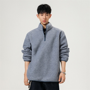 重磅加厚摇粒绒半开衫带帽卫衣W875-P55图片