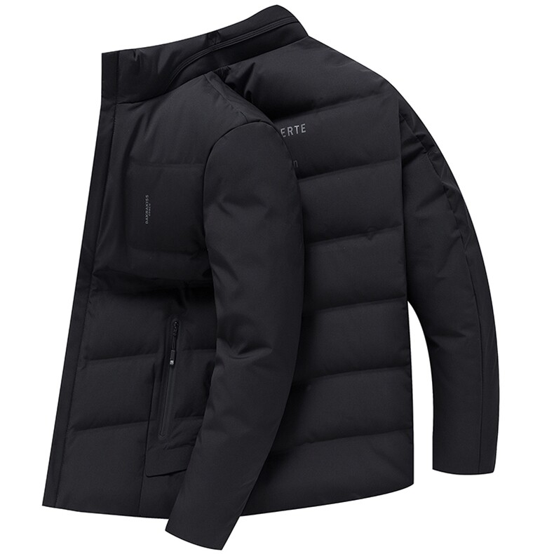21冬季新款羽绒服男保暖外套90白鸭绒纯色休闲立领AJY20859-P230,男装羽绒服,电商B212（原钱塘6029）