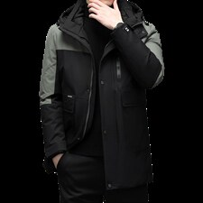 白鸭绒羽绒服男连帽中年男士休闲宽松爸爸冬装外套MYYL88286-P270图片