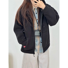 摇粒绒连帽拉链卫衣外套1302-GS02-P55成分100聚酯纤维，女装短外套，星座1302