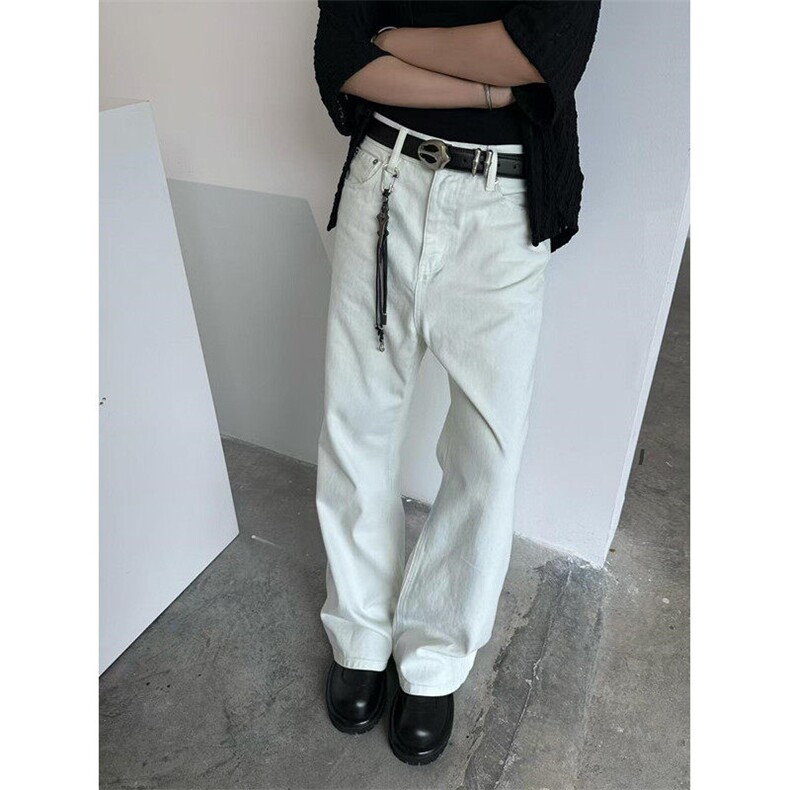 牛仔裤男女款直筒修身高级感裤子美式高街穿搭t微喇裤N6023,男装牛仔裤,星座1116A（原606A-3）