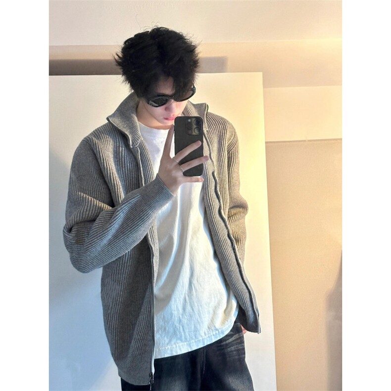 【有货】cleanfit立领拉链开衫毛衣外套男款针织衫M5653LL-特P55图片