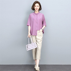 2022夏季新款时尚刺绣两件套优雅气质女装套装显瘦修身设计，女装套装/套裙，依恋蒂丝