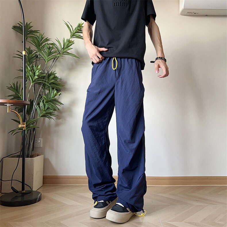复古美式阔腿休闲裤男潮牌高级感工装裤户外褶皱设计伞兵裤,男装工装外套,星座410-6（原星座1304-1）