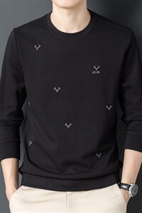 SV60906男式2023秋季新款长袖T恤男韩版商务休闲男装卫衣P66，男装卫衣，电商B360
