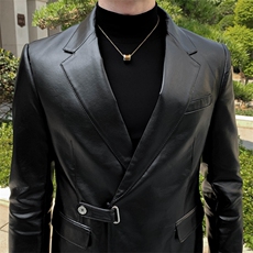 秋冬店主休闲夹克皮西装单西男士修身休闲西服A236-XZ2303-145，男装夹克，电商A236
