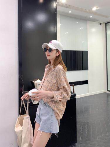 格子防晒衬衣超显气质ML，女装，潮不落