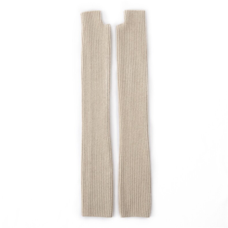 2025年秋季新款百搭女士坑条双股加厚保暖长款半指手套，手套，窄众羊绒