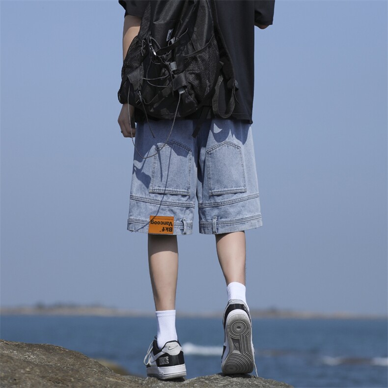 美式宽松潮流百搭牛仔短裤高街休闲五分裤子DK836-特批-35,男装牛仔裤,星座718-1