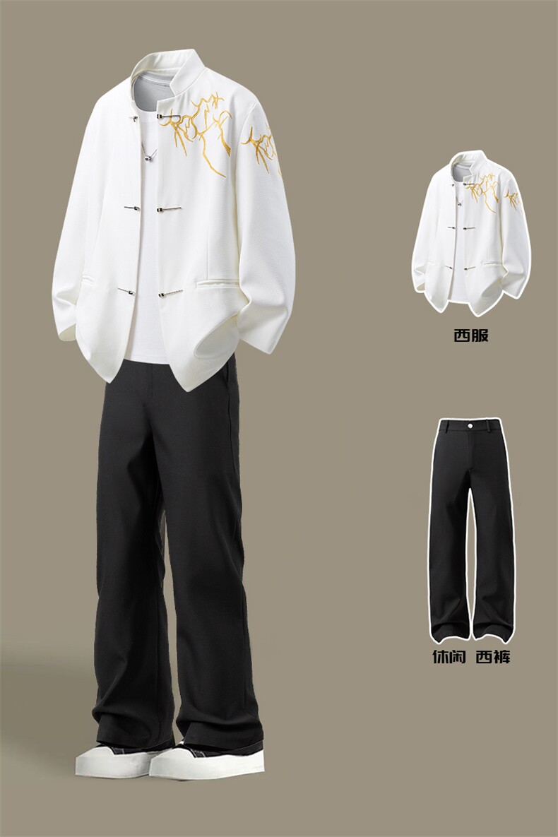 西服立体绣95%绦纶5%氨纶M-5XL大码XF78058P90控139西裤78151P45,男装西服,星座227-7