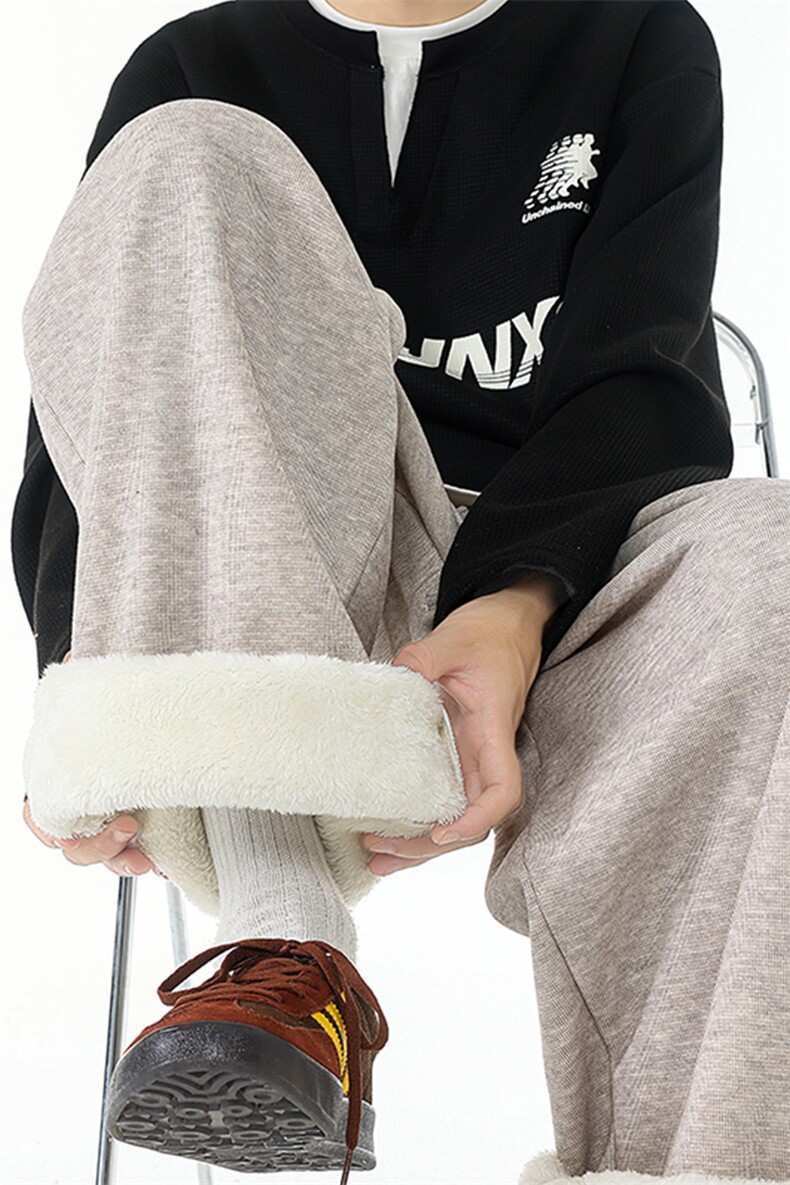 糯米裤宽松慵懒风卫裤男秋冬款休闲百搭弯刀裤微长拖地裤KZ083P45,男装休闲裤,电商B312