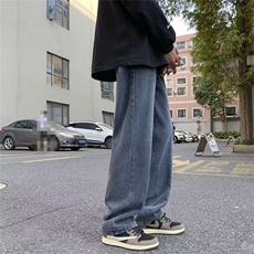 春秋季港风潮牌牛仔裤美式街头宽松直筒阔腿拖地裤男K4831-P42，男装牛仔裤，星座512-2