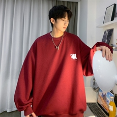 华夫格秋季新款港风小猫印花潮流宽松卫衣JK23377特批25-控48，男装卫衣，星座605(原A050)