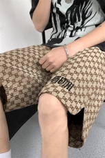 2025港风钢印短裤男大码男士中码男潮流五分裤男DK8705P35控49，男装牛仔裤，星座227-7